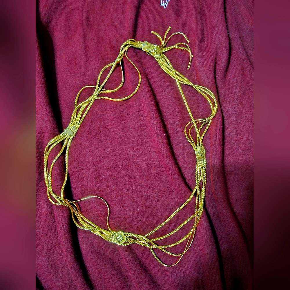 Gold plated vintage christian dior metal chain belt